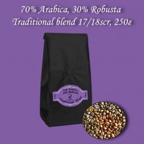 Кава зернова Traditional blend 17/18scr (Традиційний  бленд) 250г.  БЕЗКОШТОВНА ДОСТАВКА від 1кг!